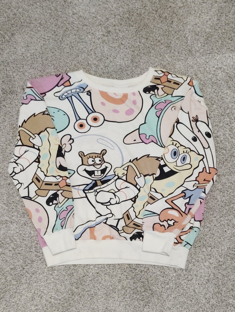 Nickelodeon SpongeBob Pastel Multicolor Crewneck Sweatshirt
